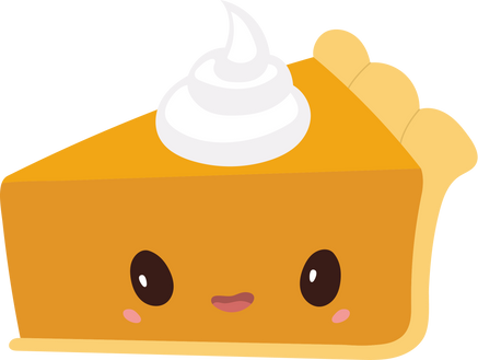 Pumpkin Pie  with Face Illustration